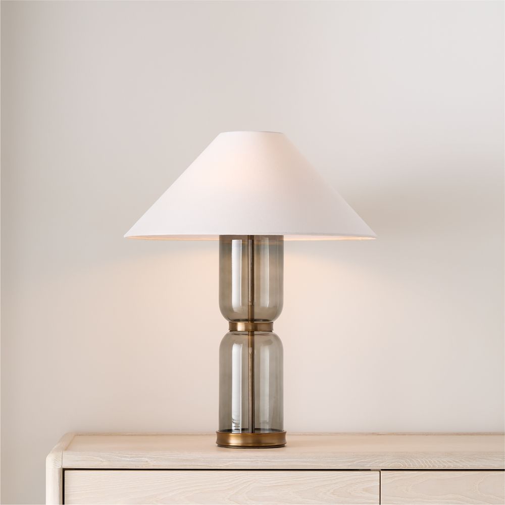 Velato Glass Table Lamp 19.5" with White Shade
