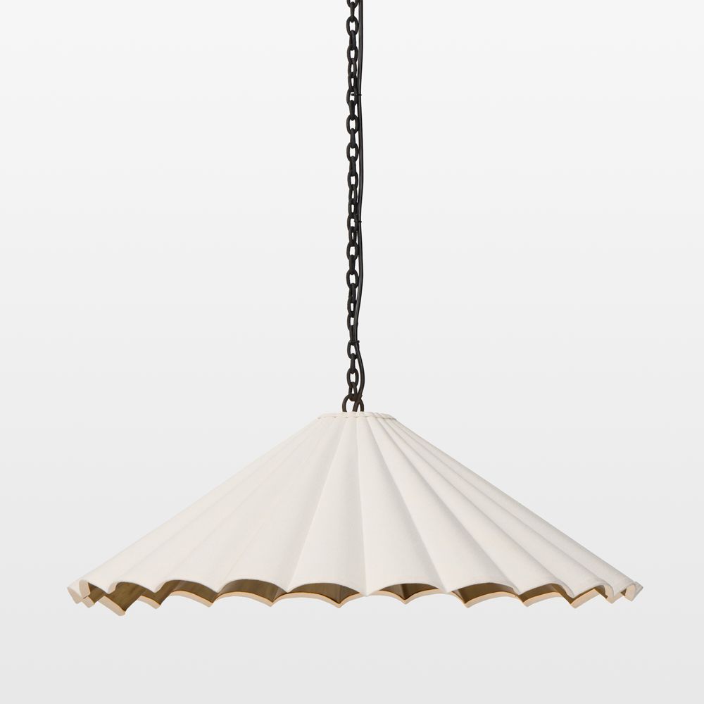 Antoine Black Metal Pendant Light with Fabric Shade