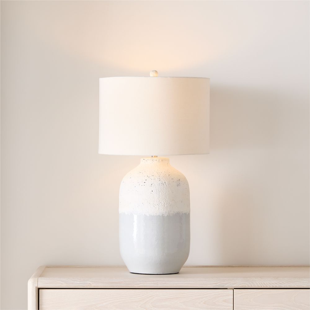Quinn Large White Ceramic Table Lamp 25.7"