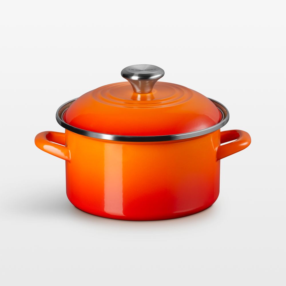Le Creuset 3.8-Qt. Flame Enameled Steel Petite Stockpot with Stainless Steel Knob