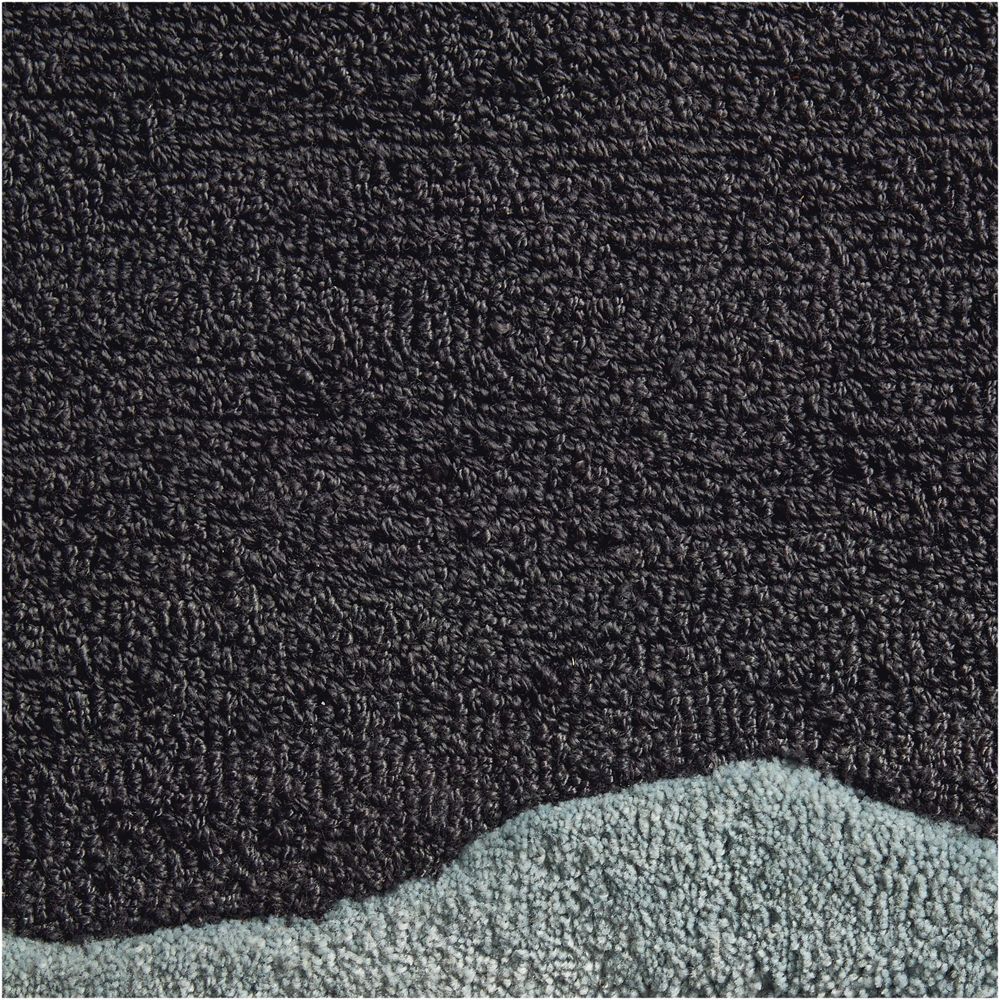 Wavy Border Midnight Navy Blue Kids Performance Area 12"x18" Rug Swatch