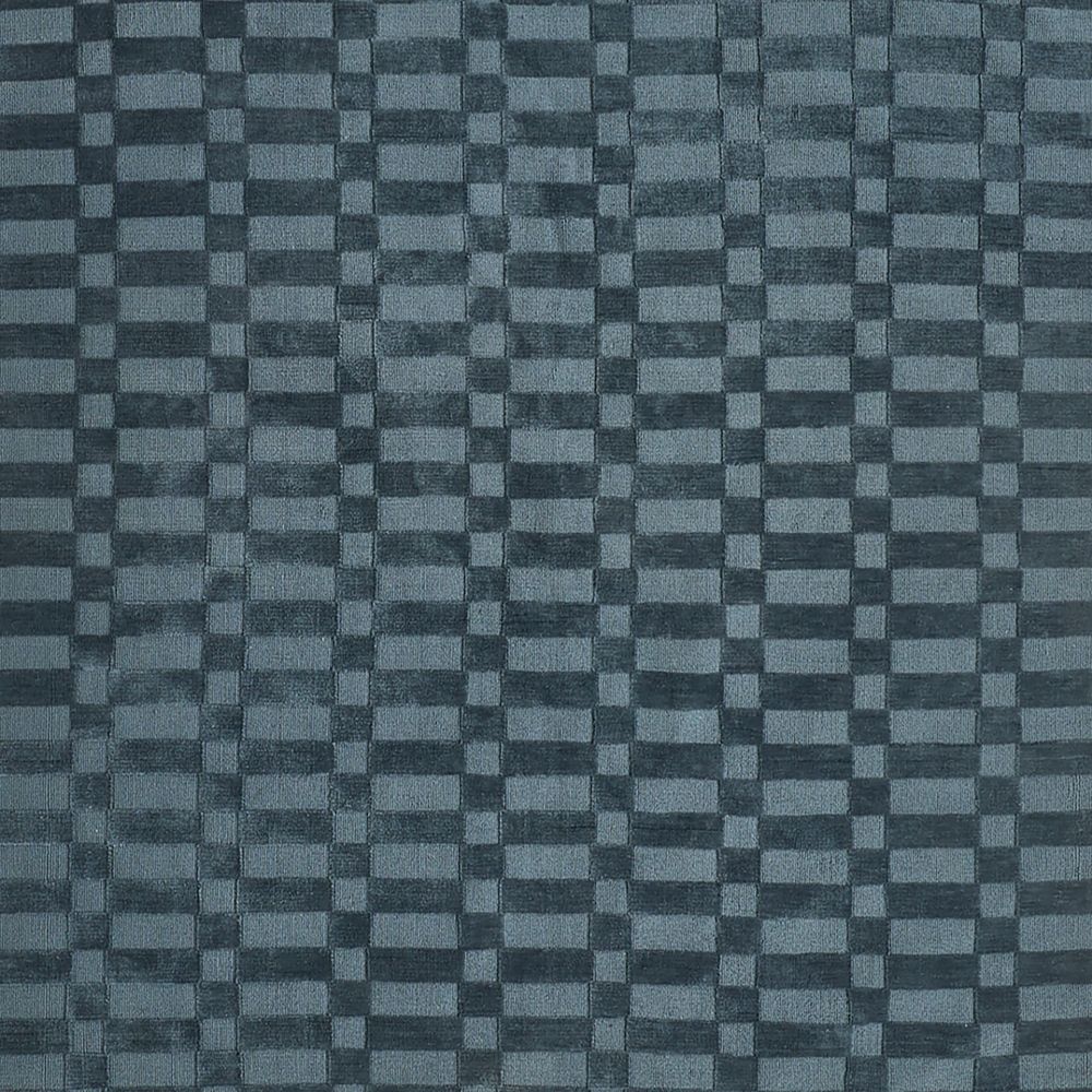 Geo Checker Slate Blue Performance Kids 12"x18" Rug Swatch