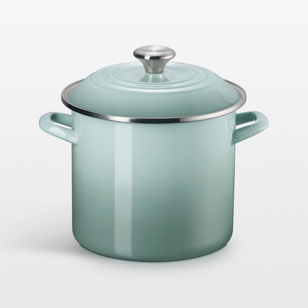 Le Creuset 8-Qt. Sea Salt Enameled Stockpot with Stainless Steel Knob