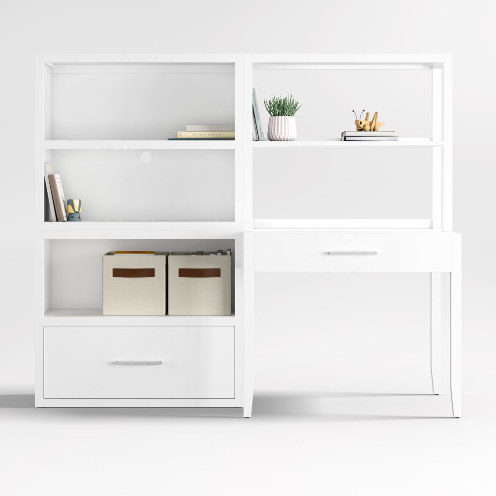 Ever Simple 72" Modular White Wood Kids Workspace Suite