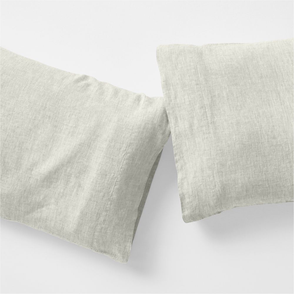 Aire Natural European Linen Warm Natural Pillowcases, Set of 2