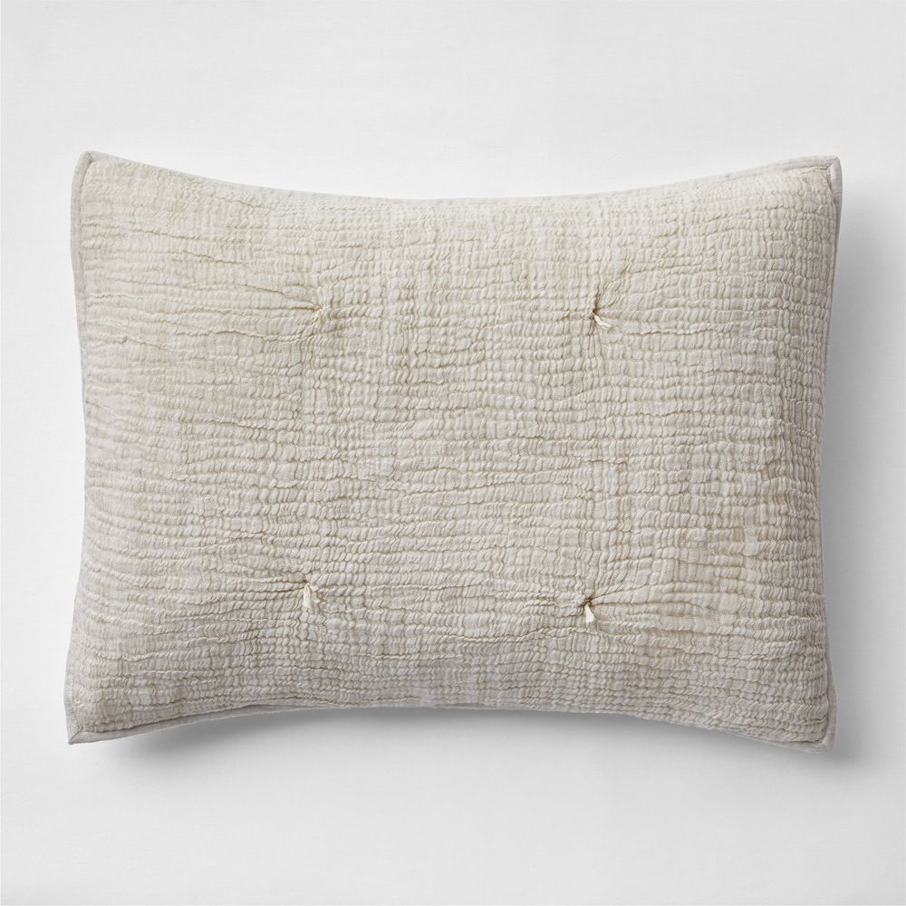 Aire Crinkle Stone Tan Hand-Quilted Kids Pillow Sham