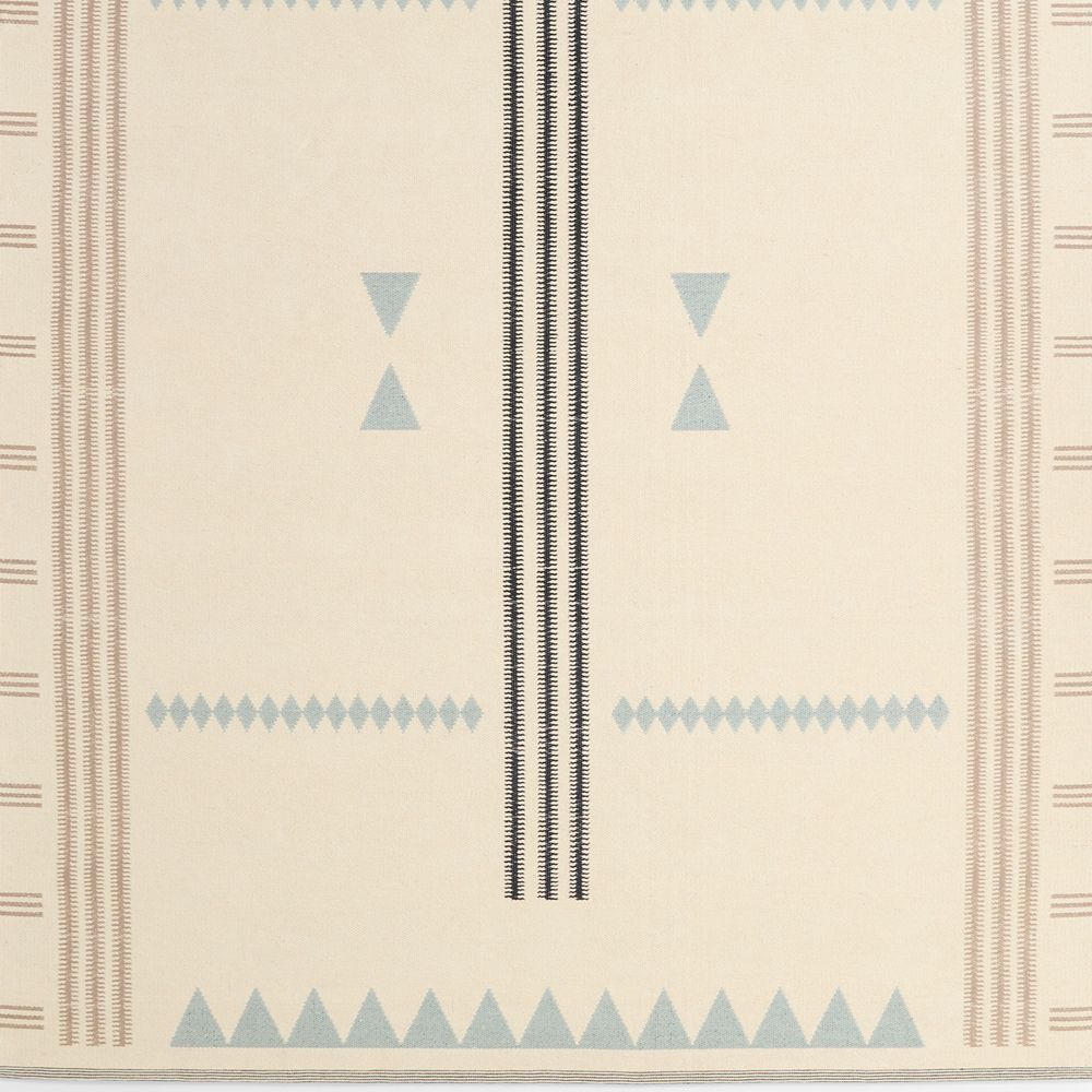 Mirror Pattern Mist Blue Chenille Kids 12"x18" Rug Swatch