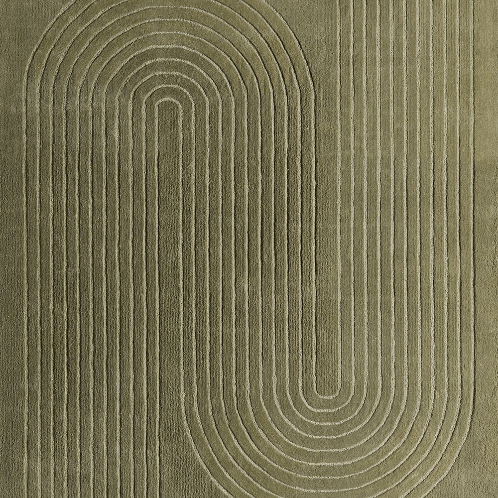 Geo Carved Verte Green Kids Performance Area 12"x18" Rug Swatch