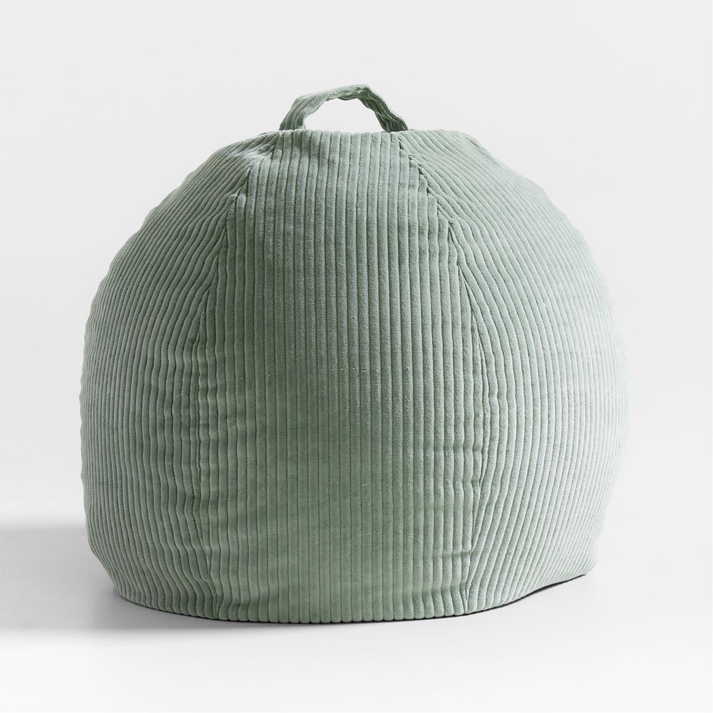Verte Green Small 30" Organic Cotton Corduroy Kids Lounge Bean Bag Chair