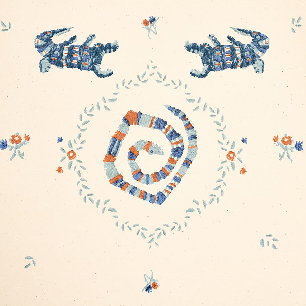 Backdrop Reptilia Warm Blue Wallpaper