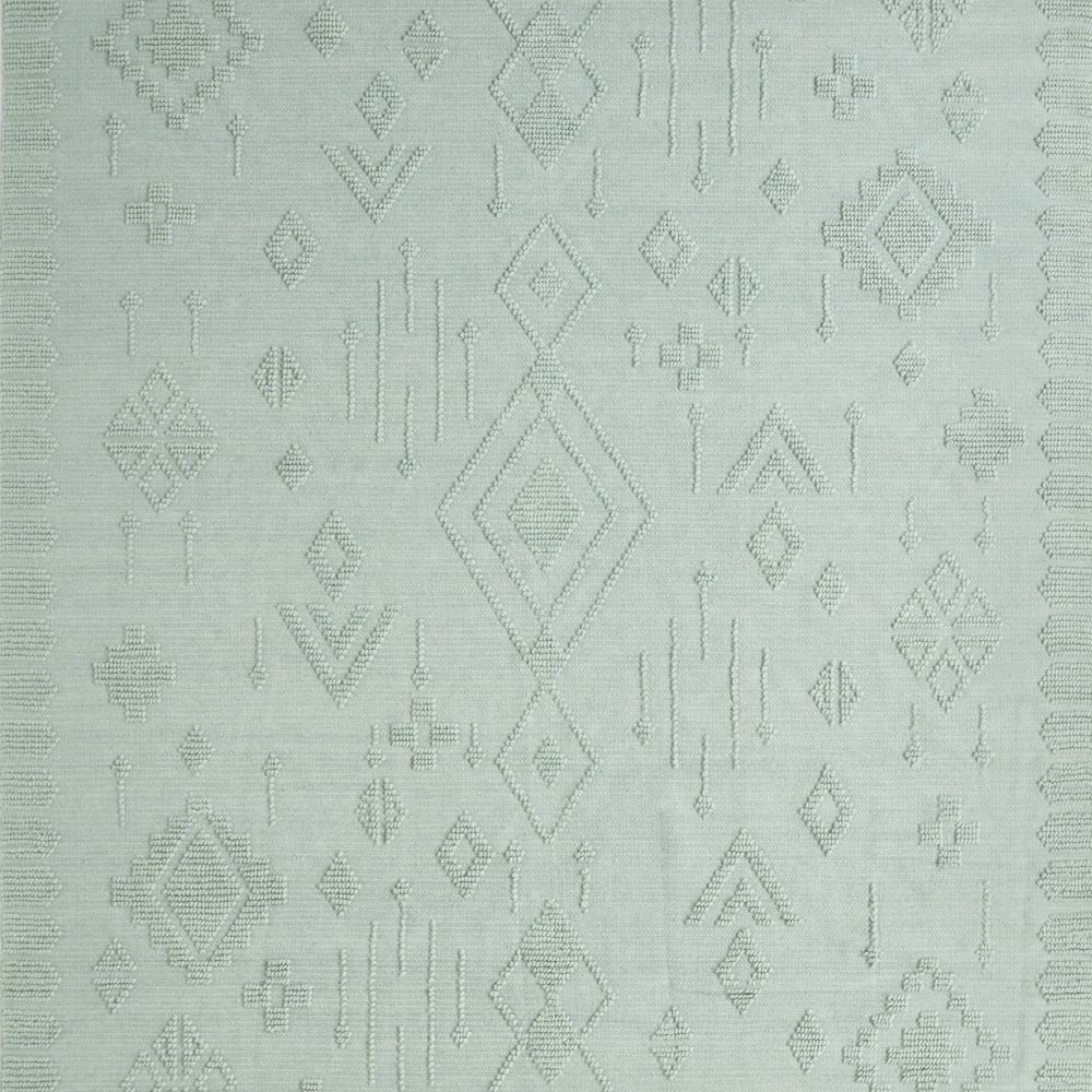 Textural Flatweave Verte Green Wool and Cotton Kids 12"x18" Rug Swatch