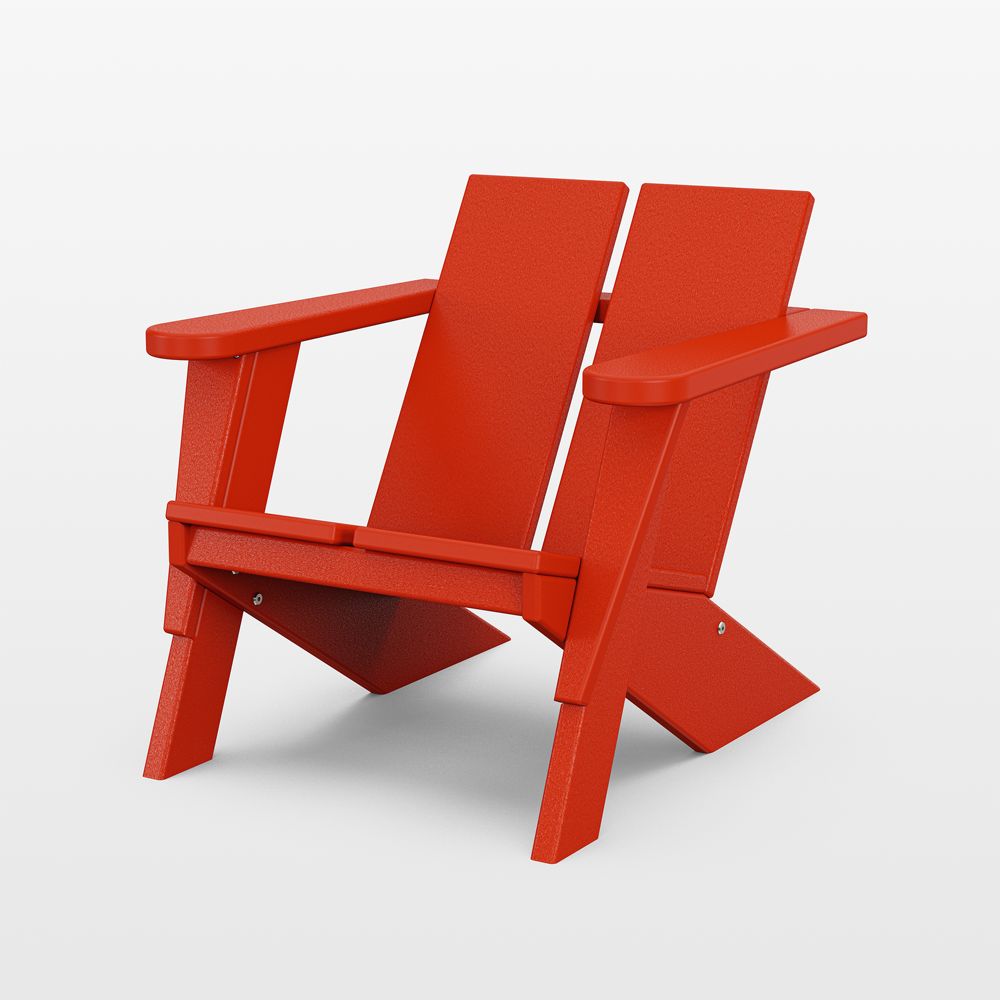 Paso Sunset Red Outdoor Kids Adirondack Chair by POLYWOOD 