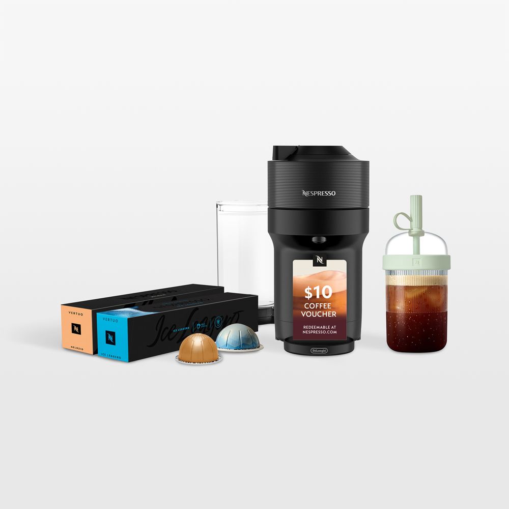 Nespresso by De'Longhi Vertuo Pop+ Black Licorice Cold Bundle Espresso Machine