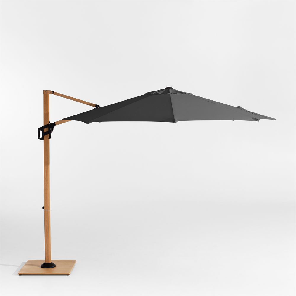 10' Round Sunbrella Cast Charcoal Grey Cantilever Outdoor Patio Umbrella with Frame