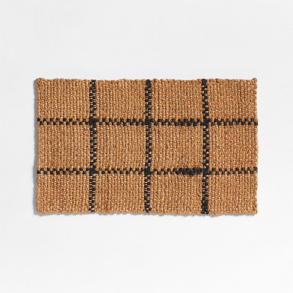 Picnic Stripe Coir Textured Black and Natural Indoor/Outdoor Doormats