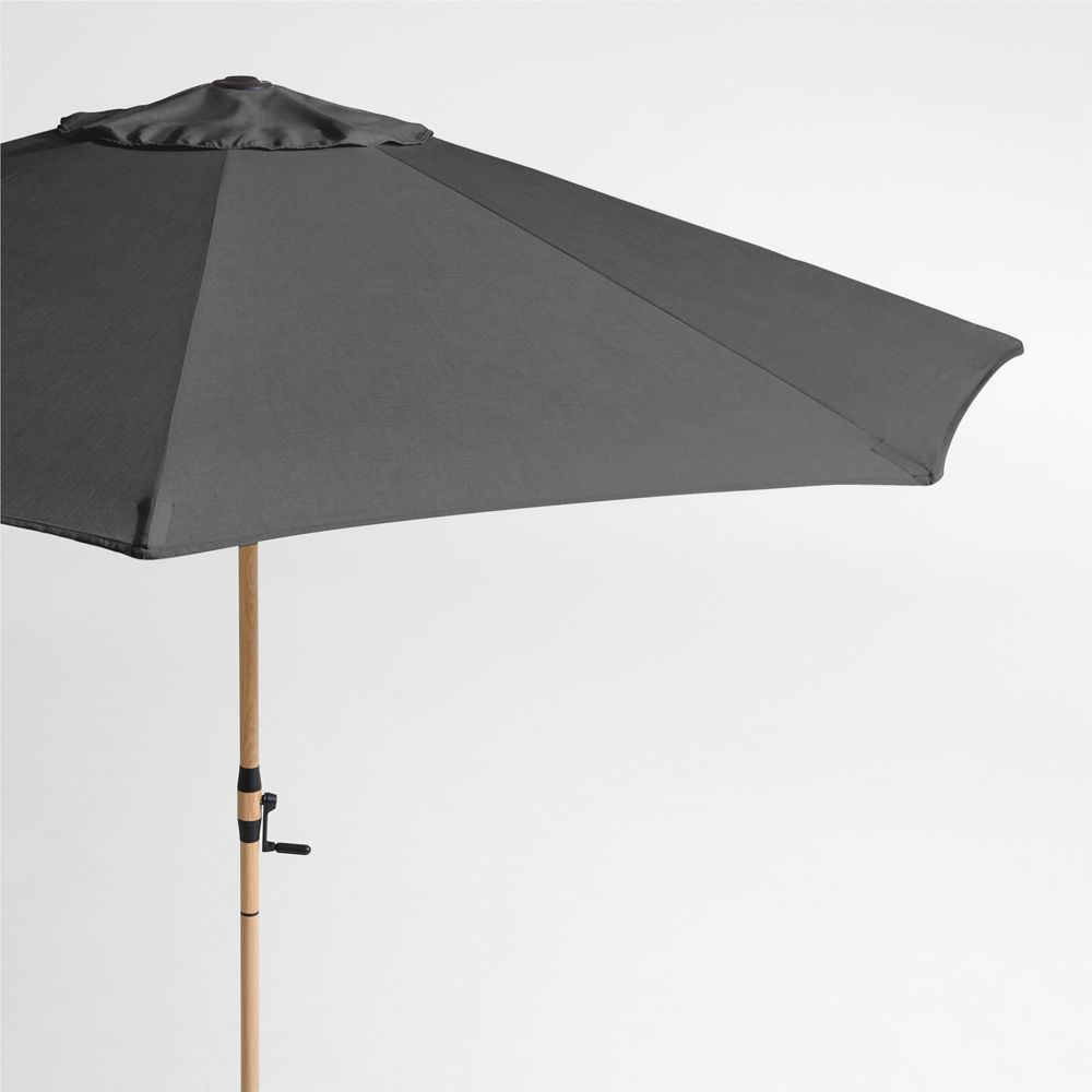 10' Round Sunbrella Cast Charcoal Grey Outdoor Patio Umbrella with Frame