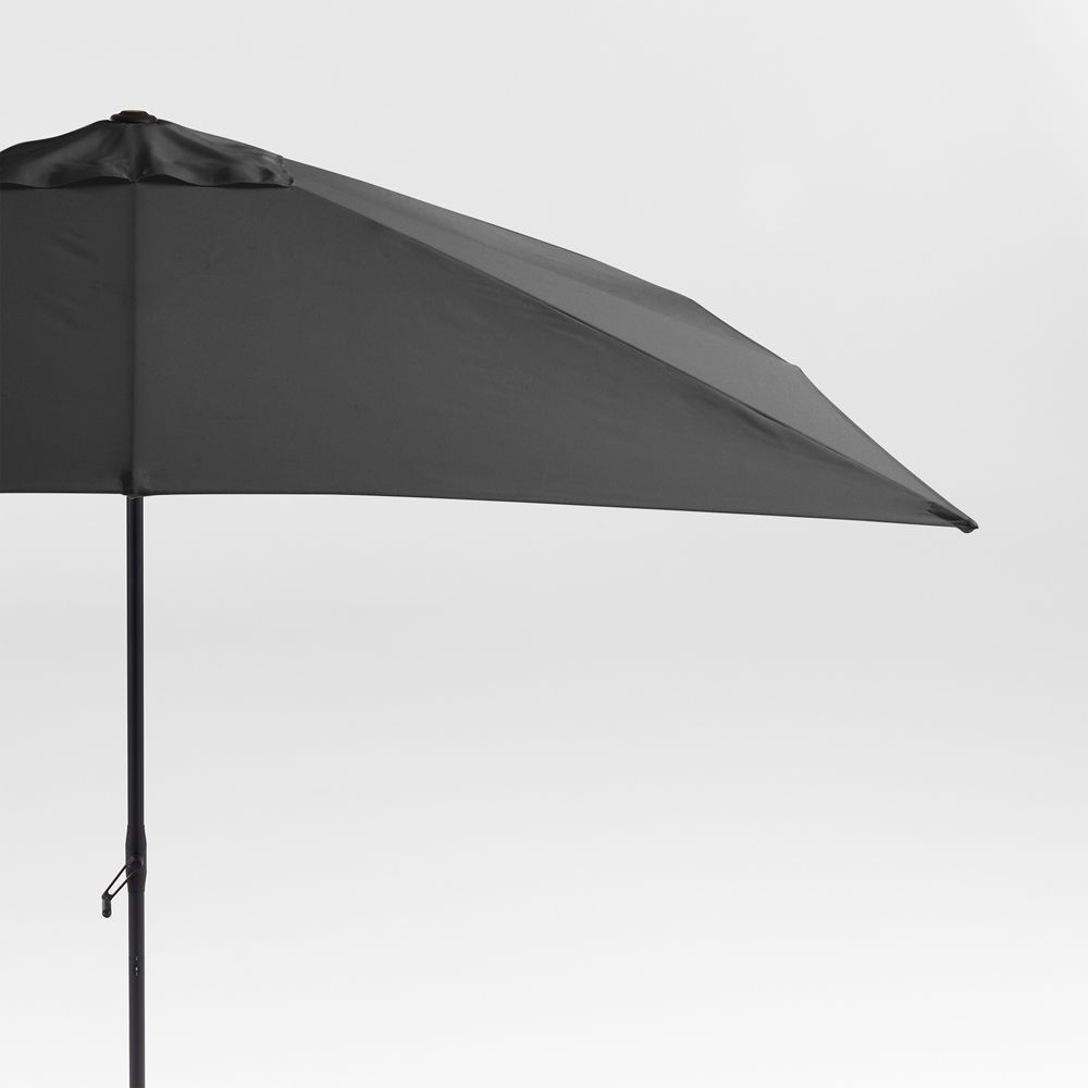 10' Rectangle Sunbrella Cast Charcoal Grey Outdoor Patio Umbrella with Frame