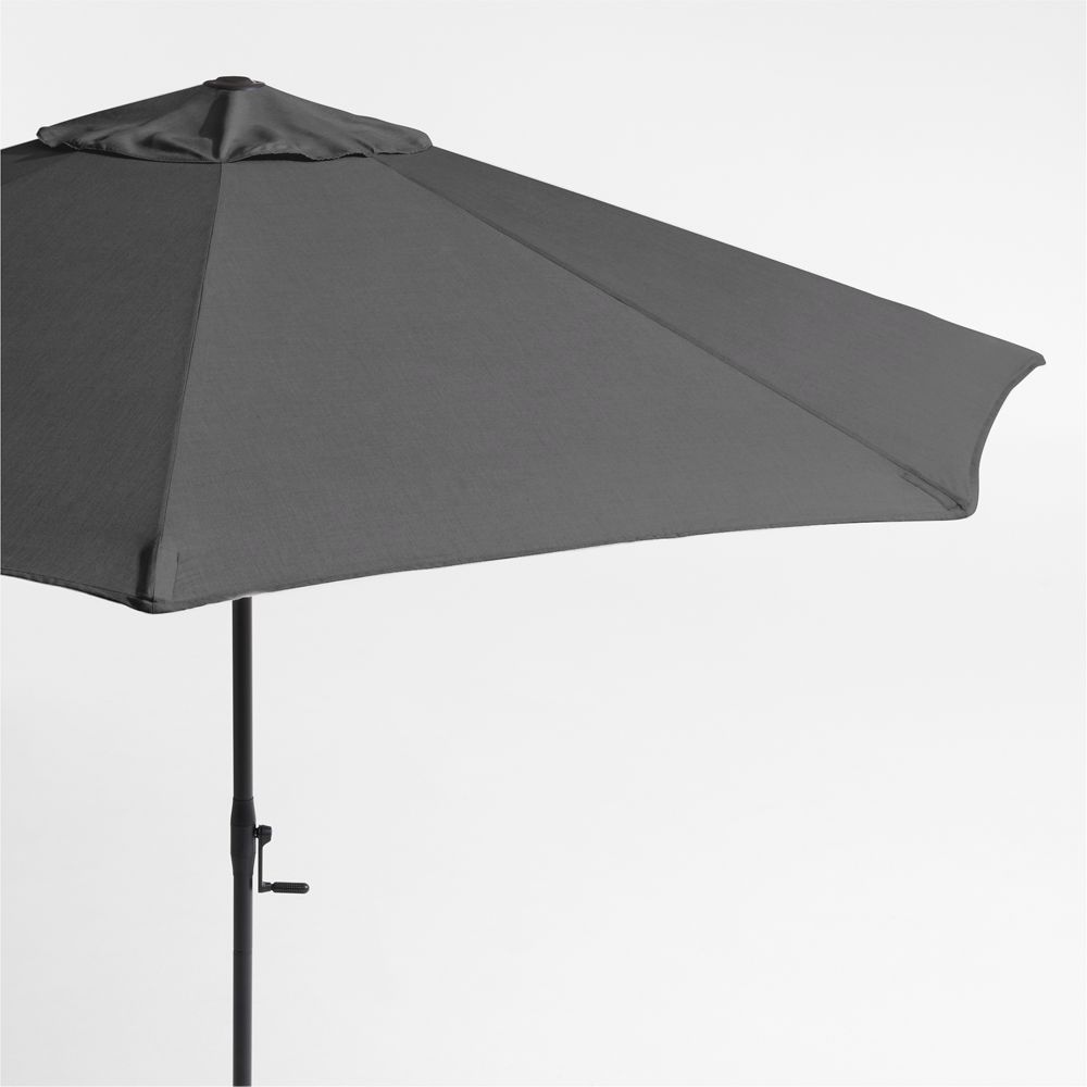 10' Round Sunbrella Cast Charcoal Grey Outdoor Patio Umbrella with Frame