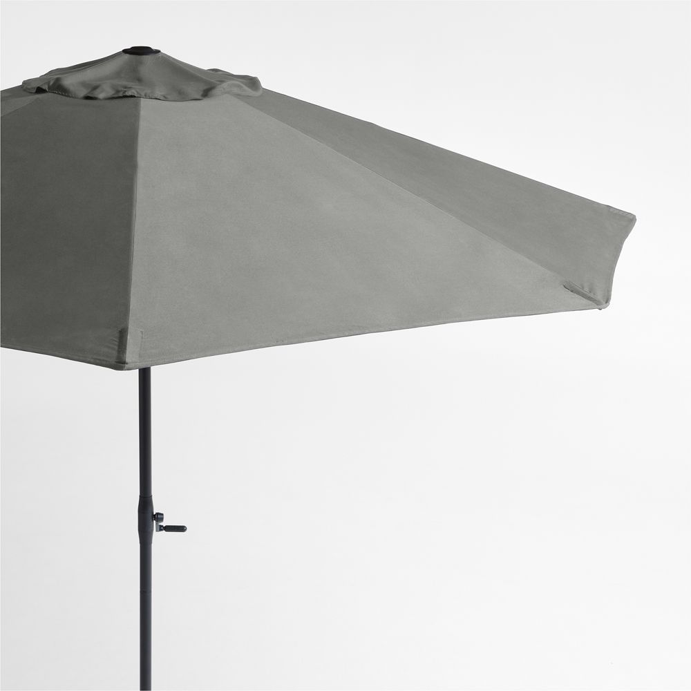 10' Round Sunbrella Canvas Charcoal Outdoor Patio Umbrella with Frame