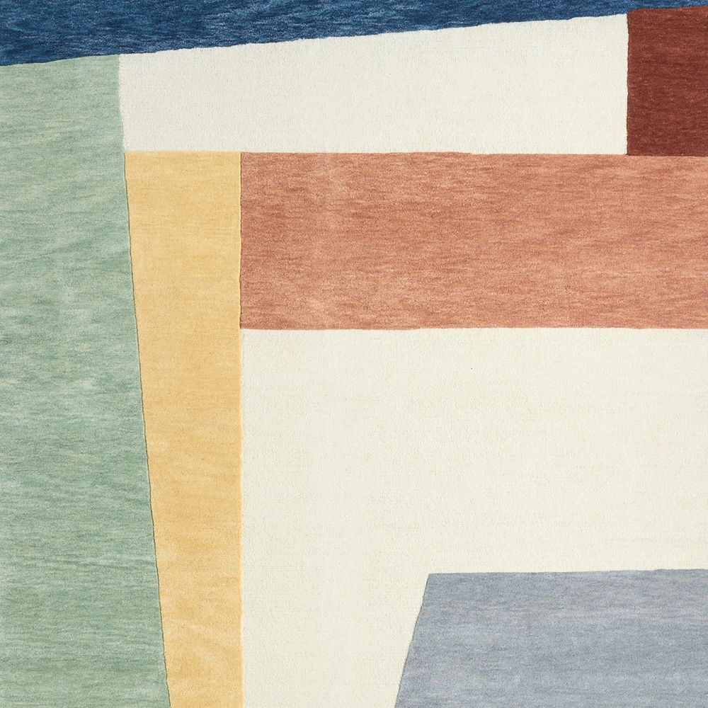 Bold Colorblock Wool Kids 12"x18" Rug Swatch