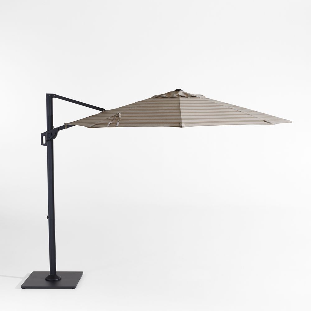 10' Round Sunbrella Range Dune Stripe Cantilever Outdoor Patio Umbrella with Frame