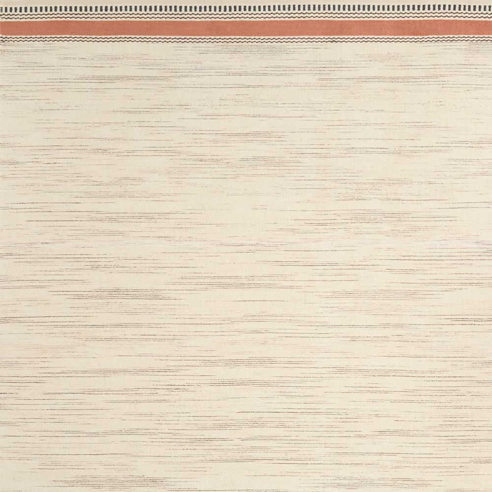 Border Stripe Brulee Brown Chenille Kids 12"x18" Rug Swatch