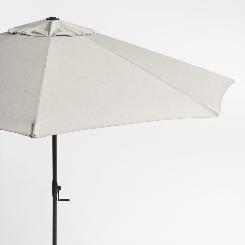 10' Round Sunbrella Cast Silver Outdoor Patio Umbrella with Black Metal Frame