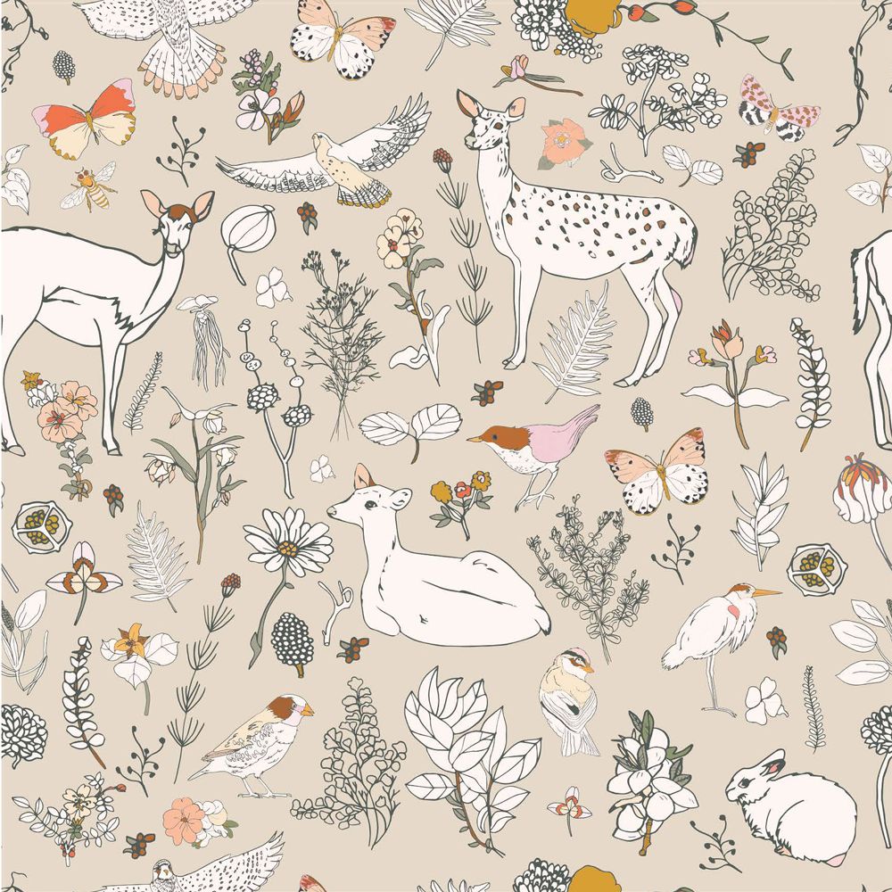 Chasing Paper Woodland Tan Peel and Stick Wallpaper