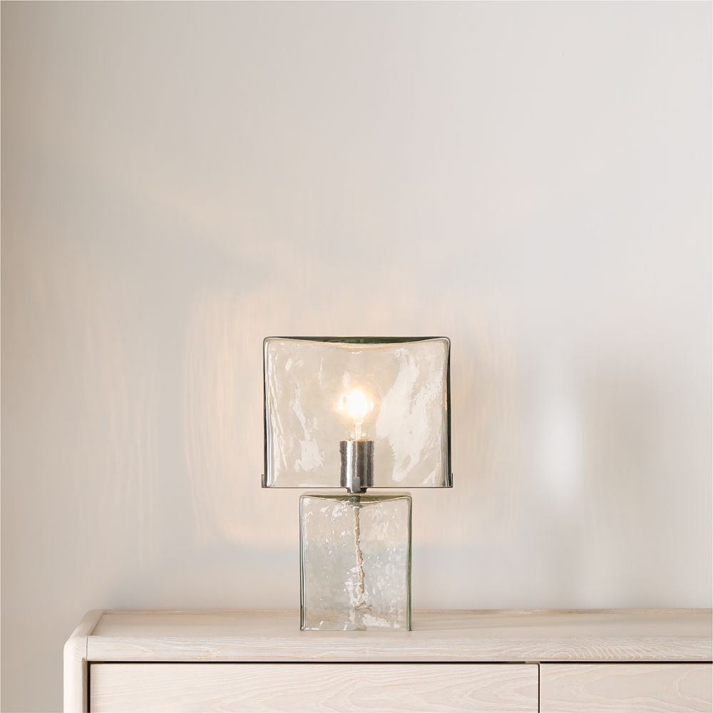 Braque Glass Cube Table Lamp by Jeremiah Brent