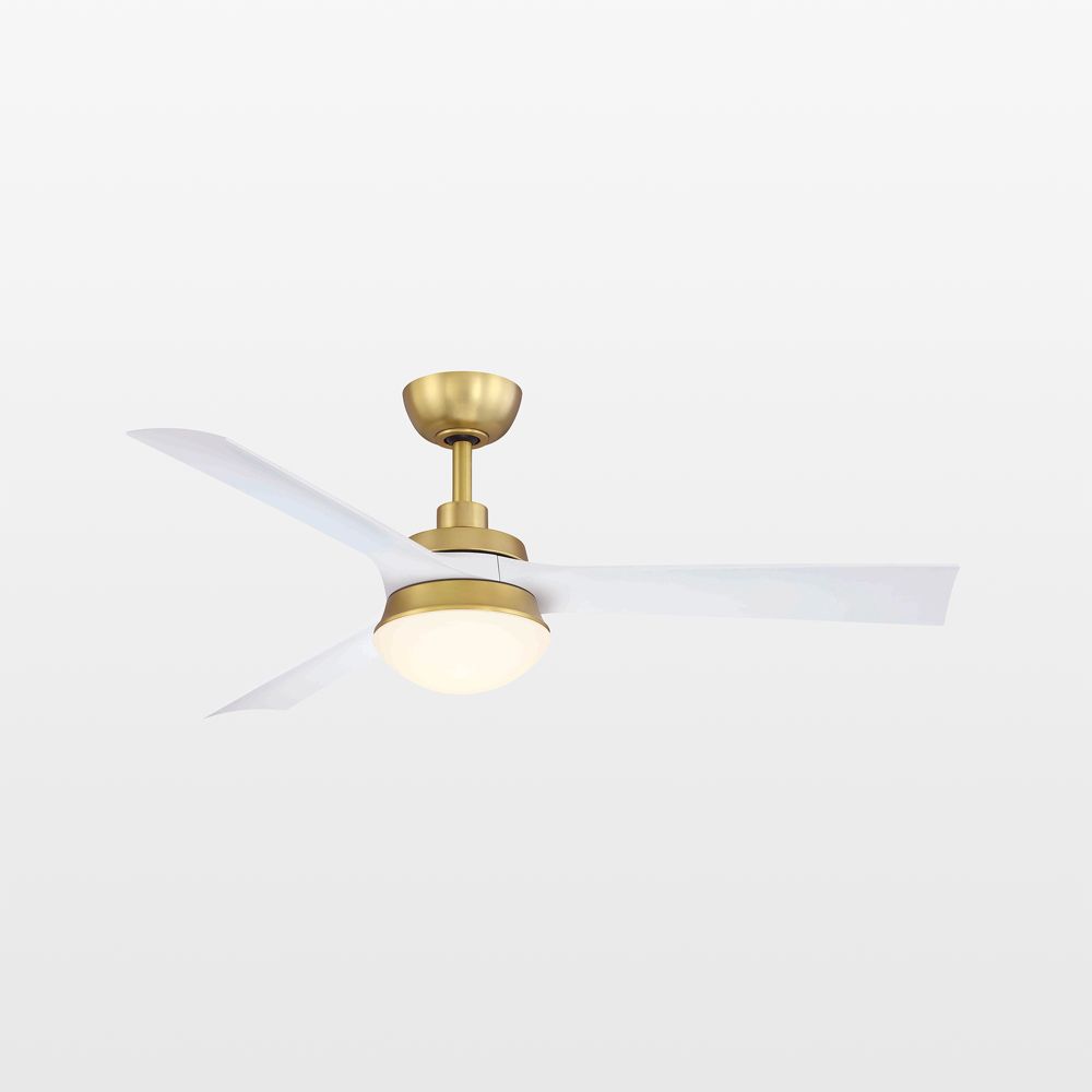 Barlow 52" Brass/White Ceiling Fan with LED Light Indoor/Outdoor