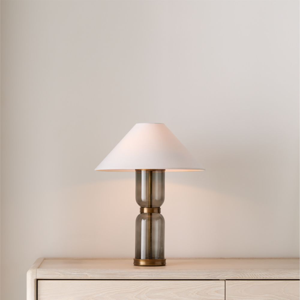 Velato Glass Table Lamp 14.5" with White Shade