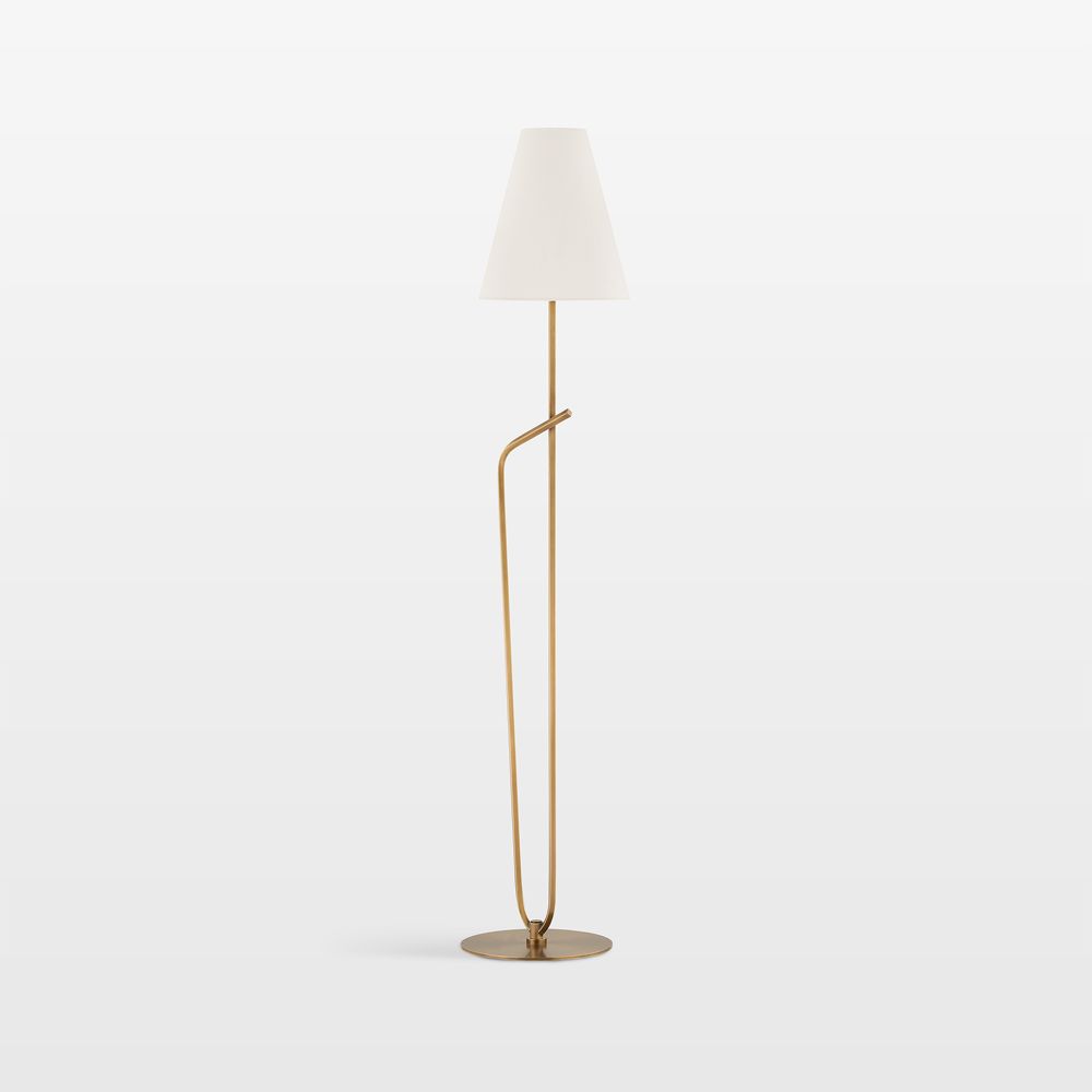 Bode Brass Floor Lamp with White Shade