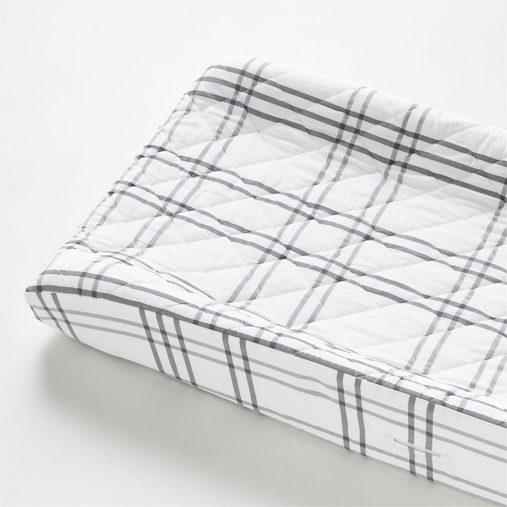 Stax Grey Organic Cotton Baby Changing Pad Cover