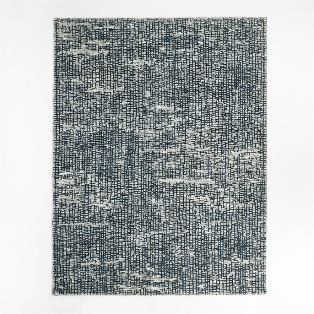 Montauban Wool Blend Handwoven Silver Blue Area Rug