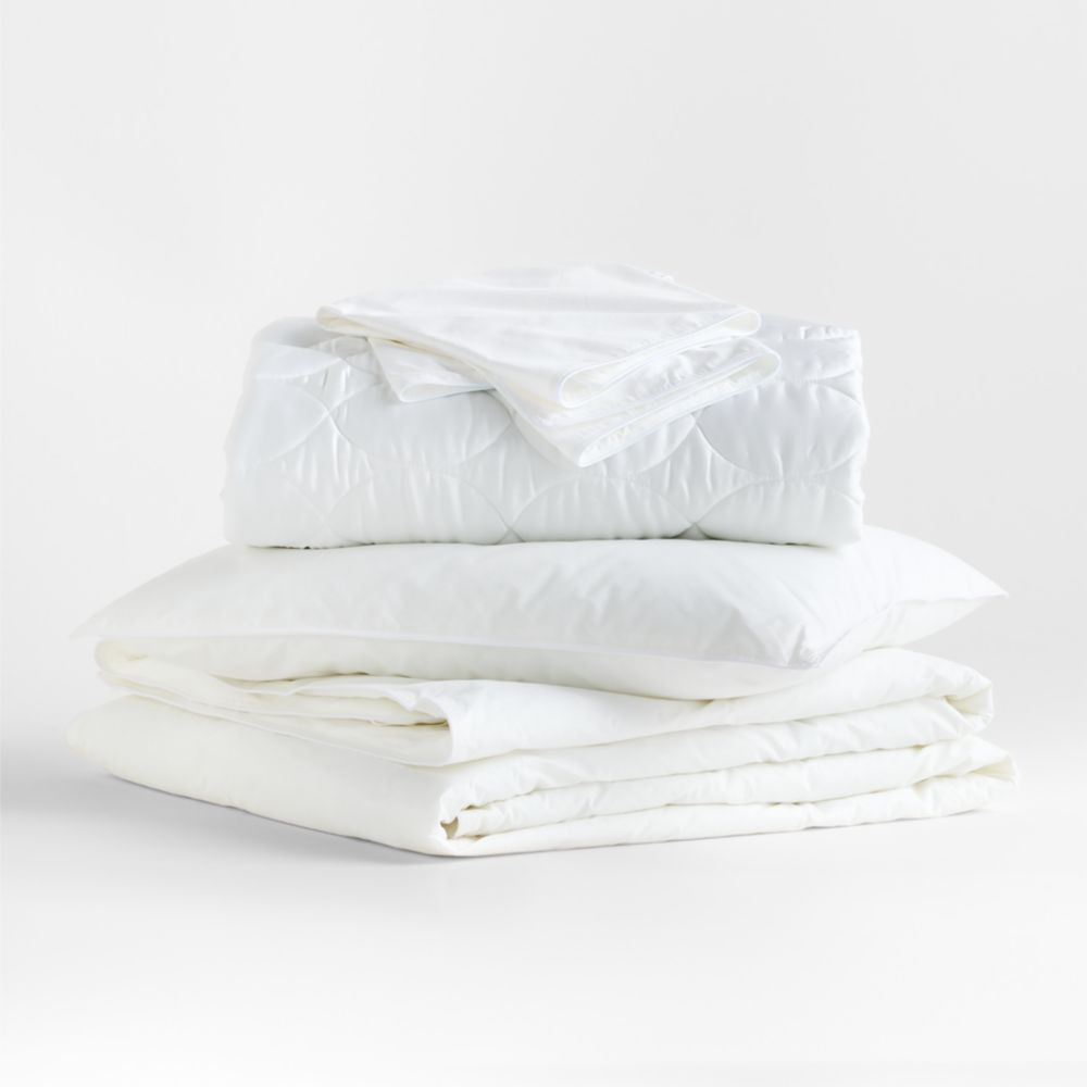 Down-Alternative Lightweight Bedding Insert Bundle with Soft Pillows and Protectors
