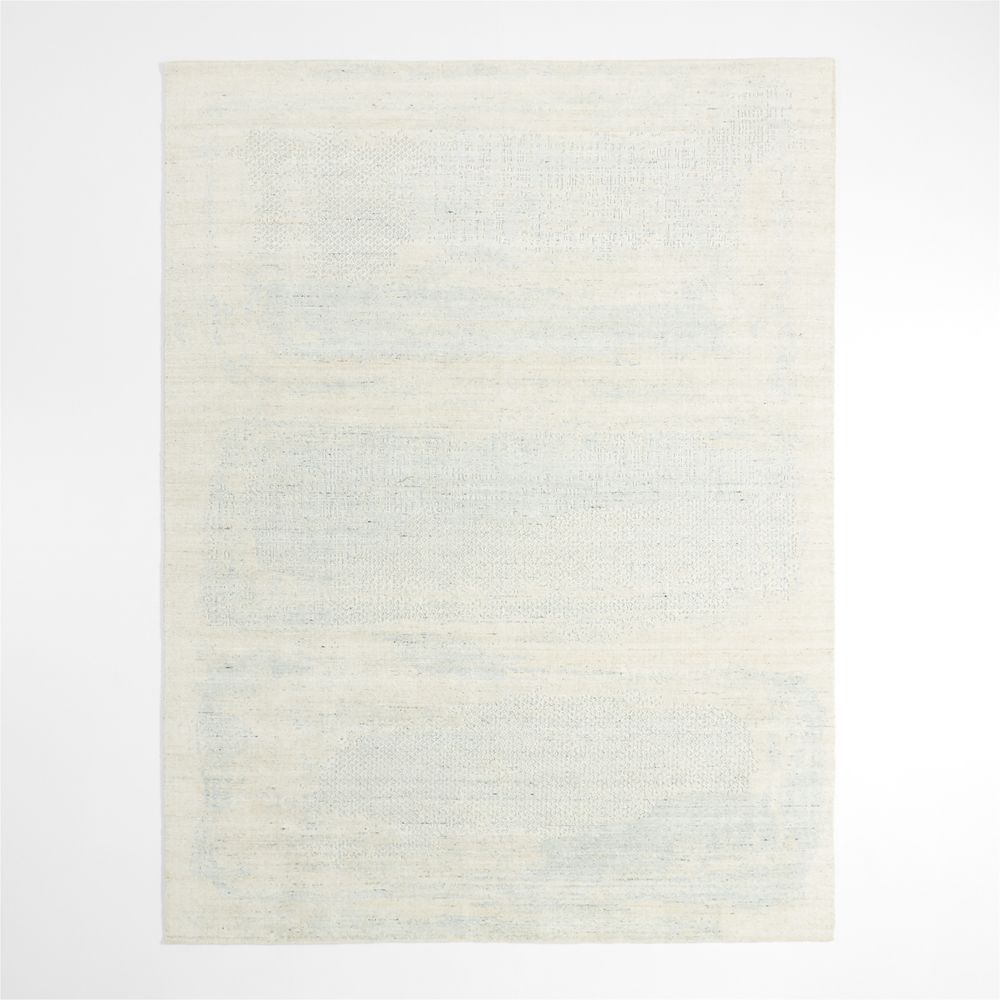 Milano Wool and Viscose Hand-Knotted Blue Area Rug