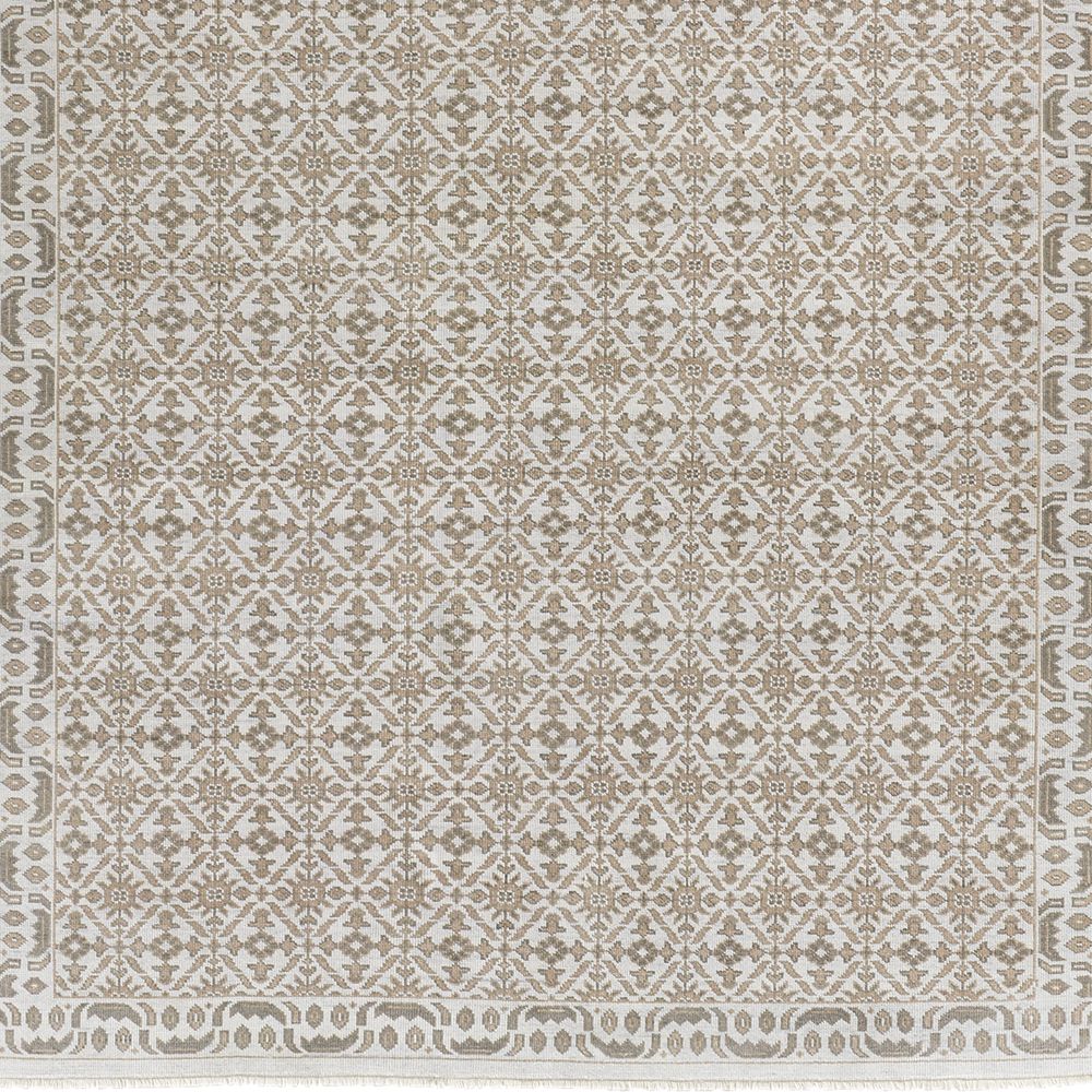 Bordeaux Wool Traditional Hand-Knotted Grey Rug Swatch 12"x18"