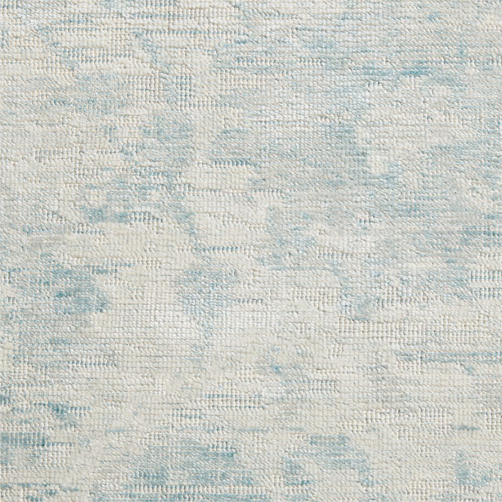 Seychelles Wool Blend Traditional Handwoven Light Blue Rug Swatch 12"x18"