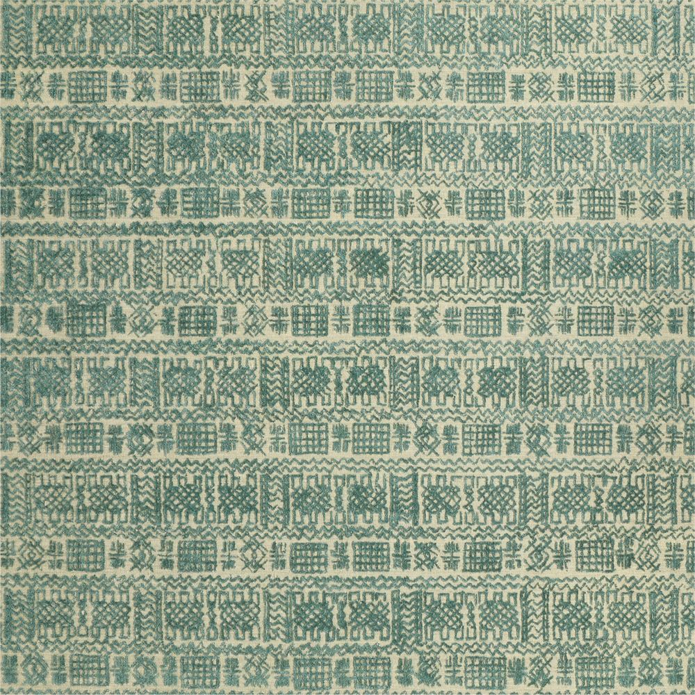Girona Wool Handwoven Green Rug Swatch 12"x18"