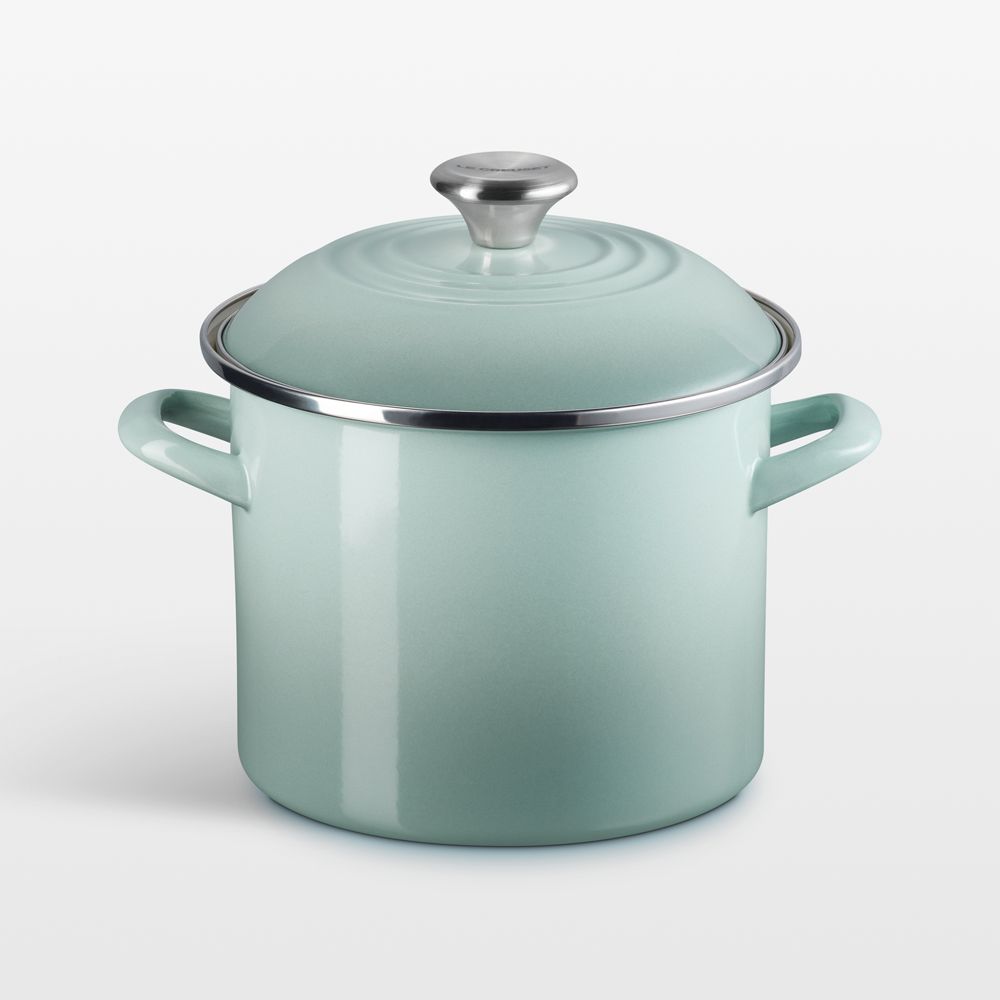 Le Creuset 6-Qt. Sea Salt Enameled Stockpot with Stainless Steel Knob