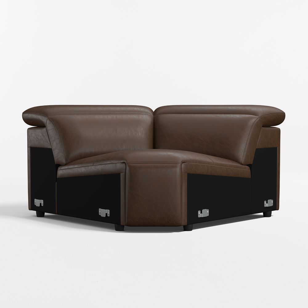Drift Leather Stationary Wedge Chair Sectional Piece