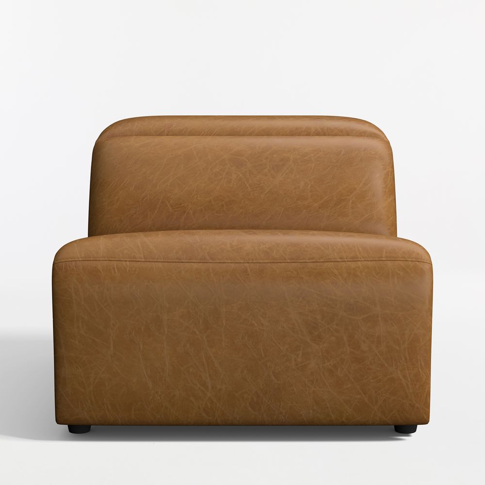 Drift Leather Stationary Armless Chair Sectional Piece