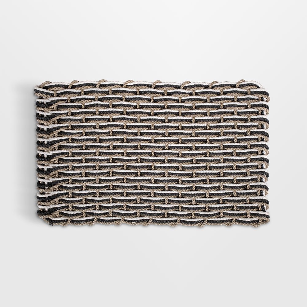 The Rope Co. Sand, Charcoal and Pearl Indoor/Outdoor Handwoven Doormat