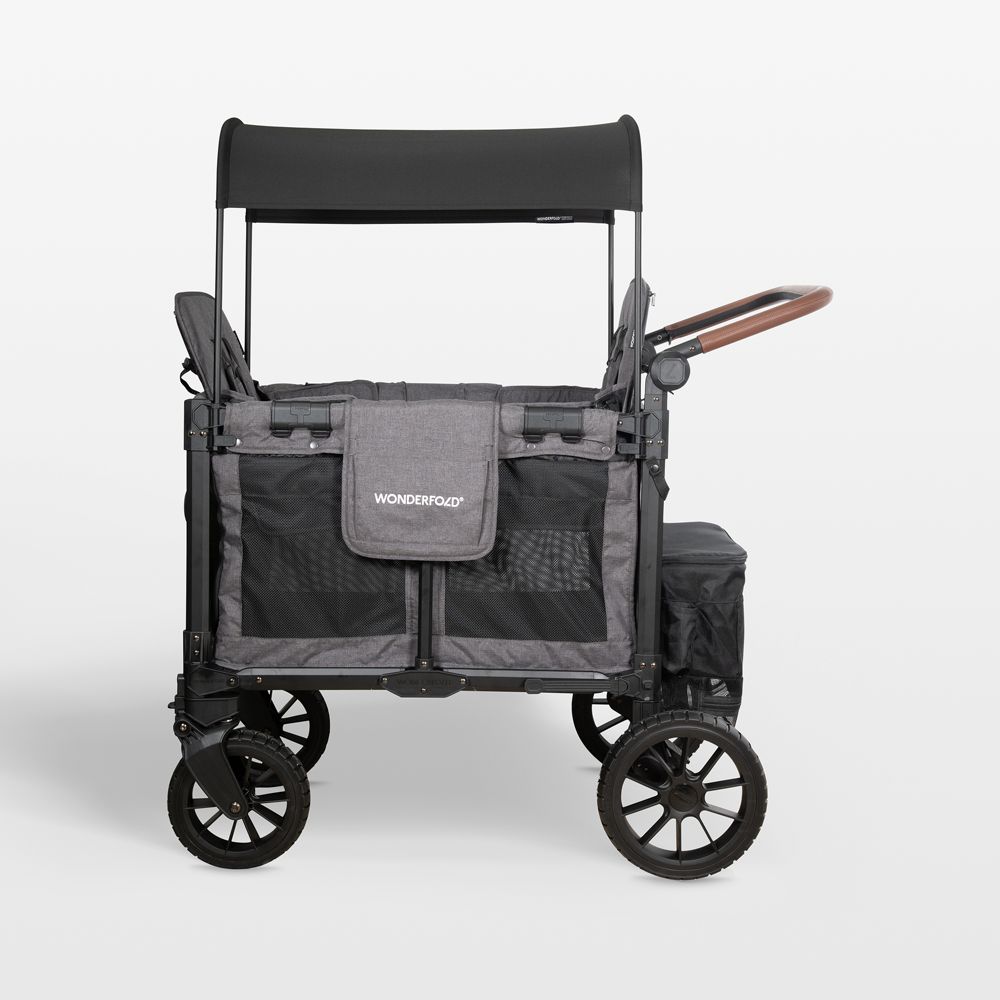 Wonderfold W2 Luxe Pro Charcoal Grey Double Kids Stroller Wagon