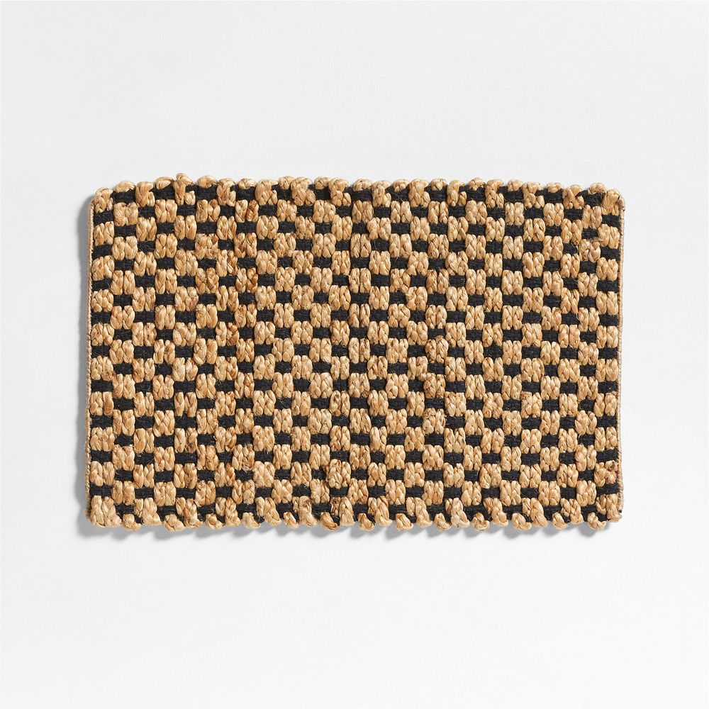 Contrast Jute Black and Natural Doormats