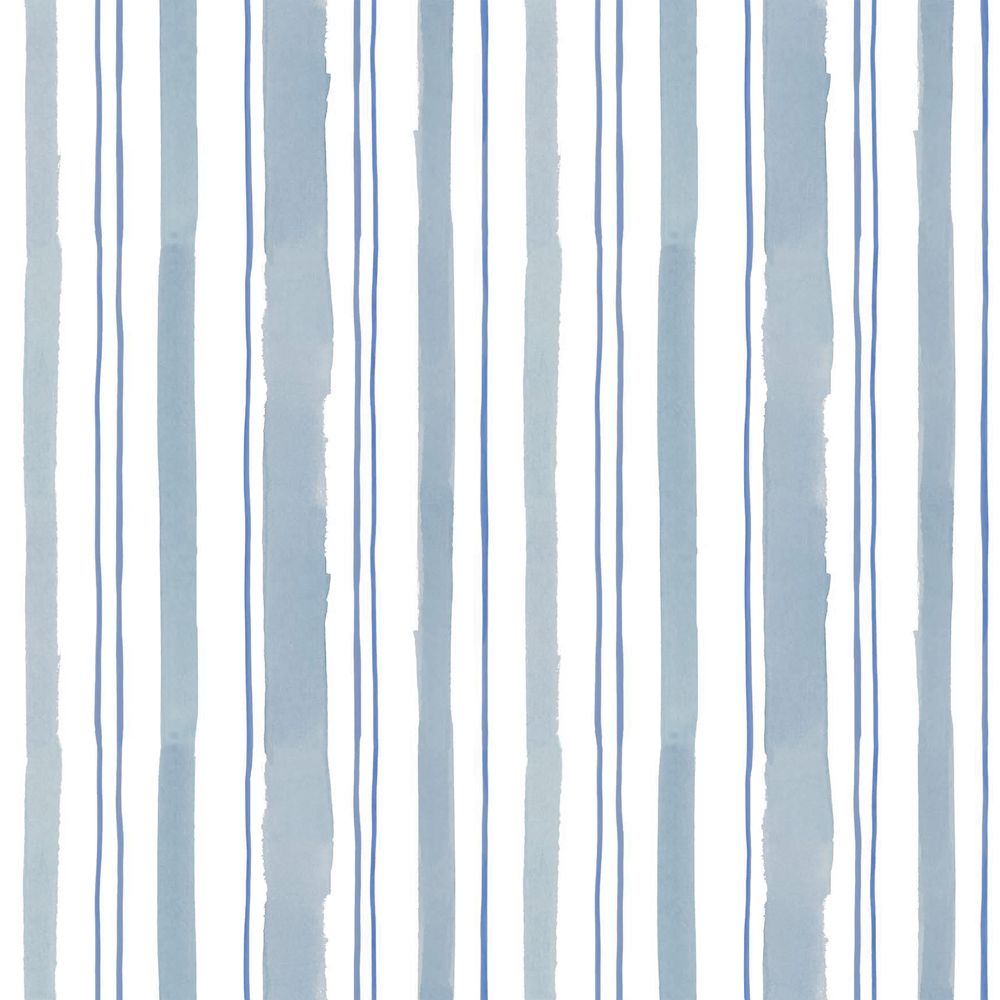 Chasing Paper Blue and Grey Stripes Peel and Stick Wallpaper