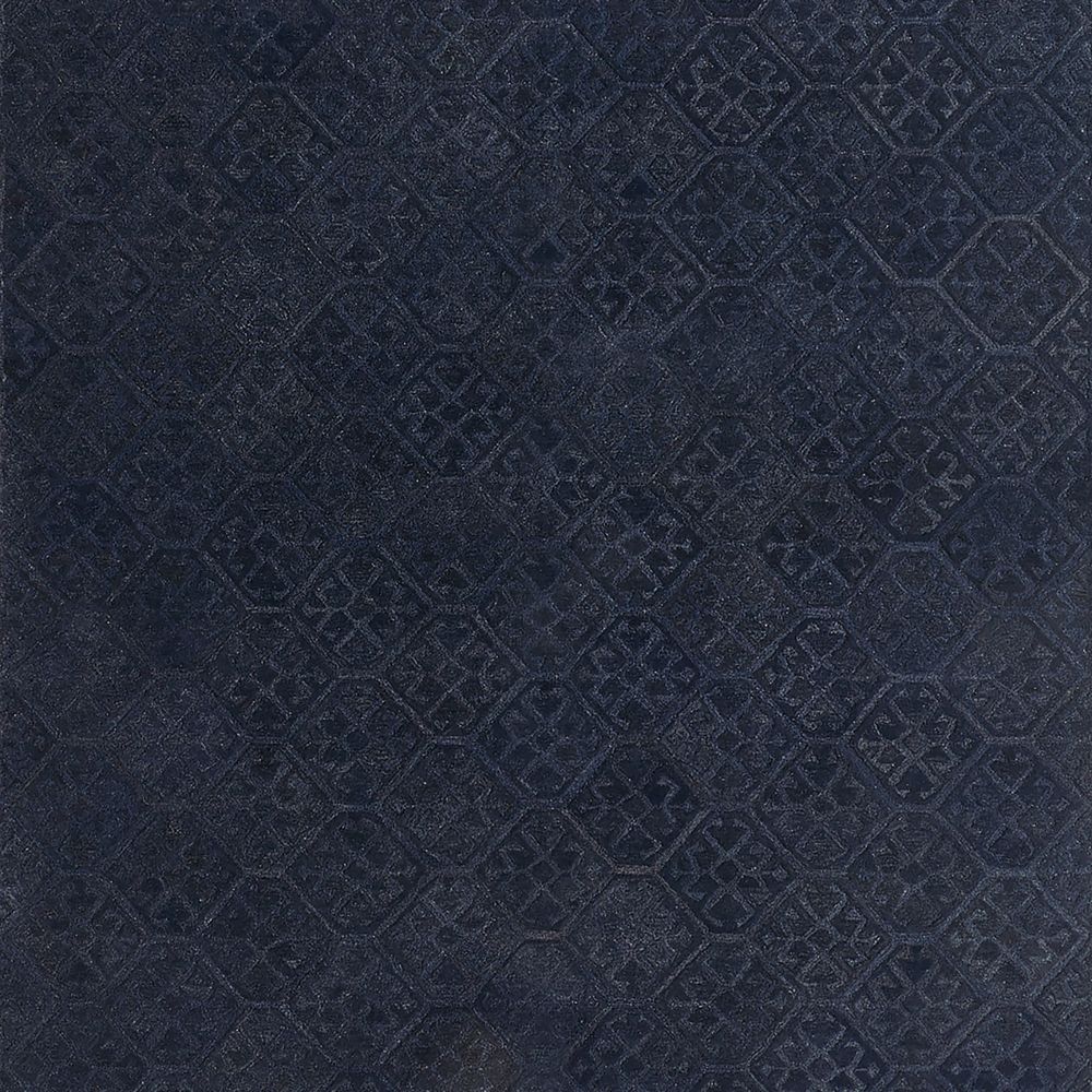 Valencia Wool Handwoven Navy Blue Rug Swatch 12"x18"