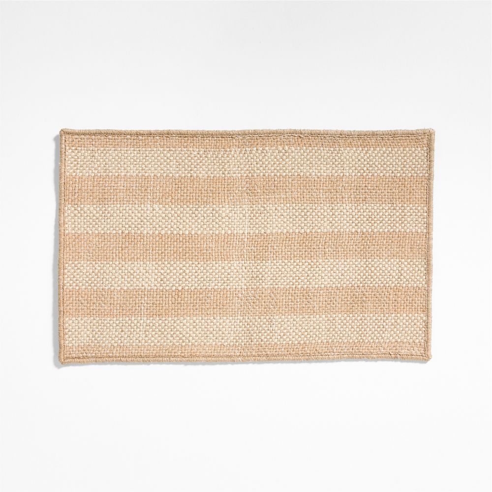Stripe Performance Ivory and Natural Indoor/Outdoor Doormats