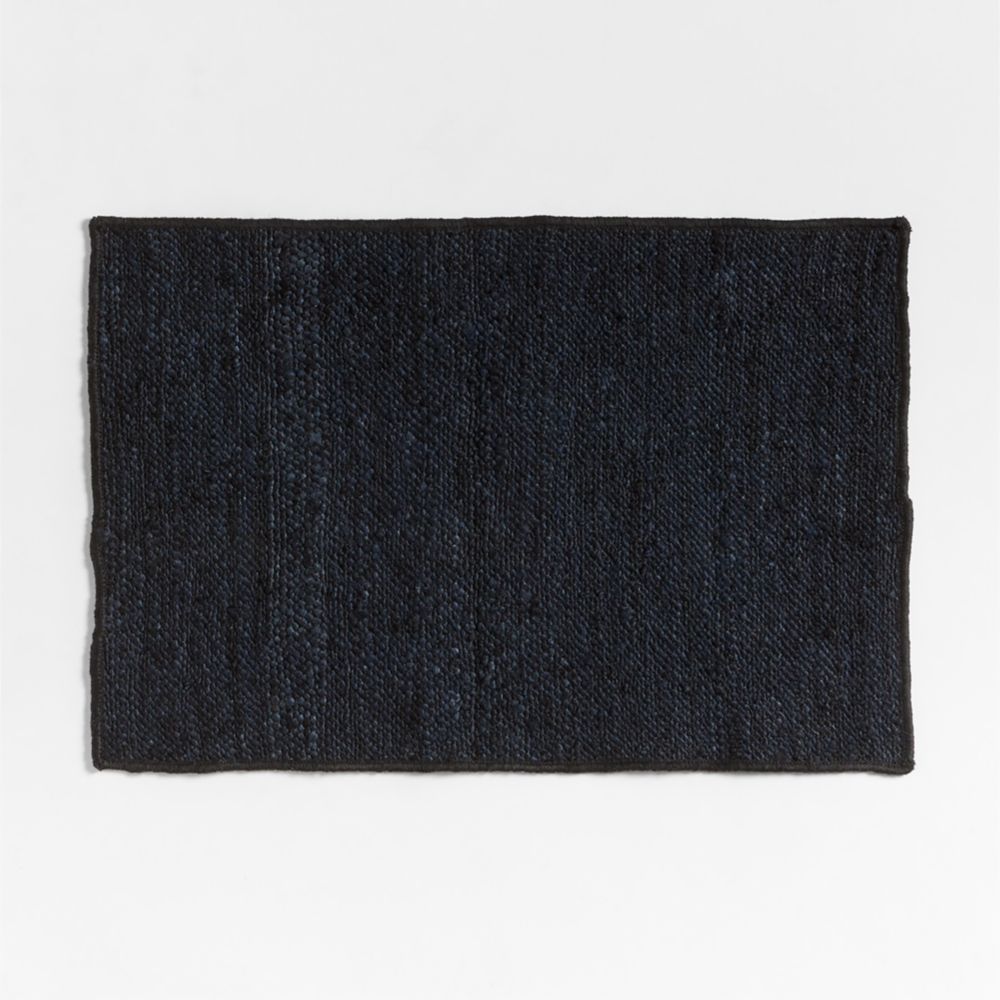 Textural Woven Performance Black Indoor/Outdoor Doormat