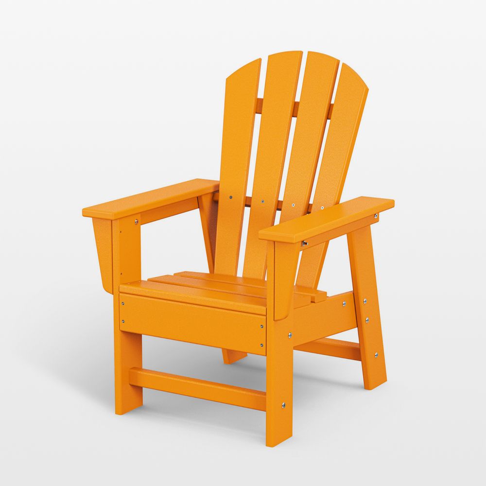 Tangerine Orange Outdoor Kids Adirondack Chair by POLYWOOD 